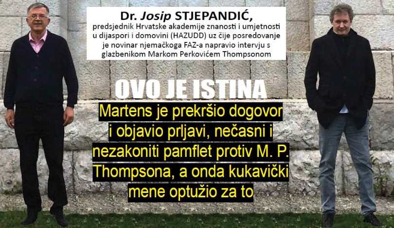 Dr. Josip STJEPANDIĆ, predsjednik HAZUDD-a: OVO JE ISTINA