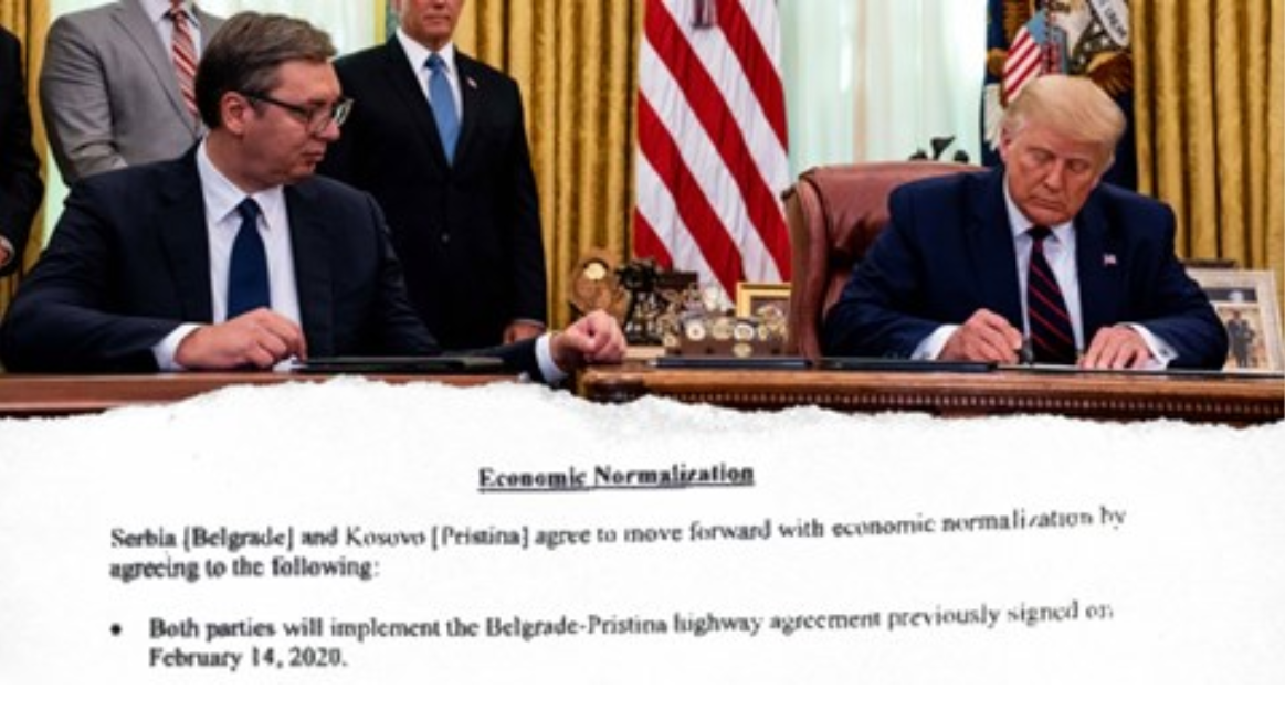 EKONOMSKA NORMALIZACIJA/Pogledajte sporazum koji su potpisali Trump, Vučić i Hoti