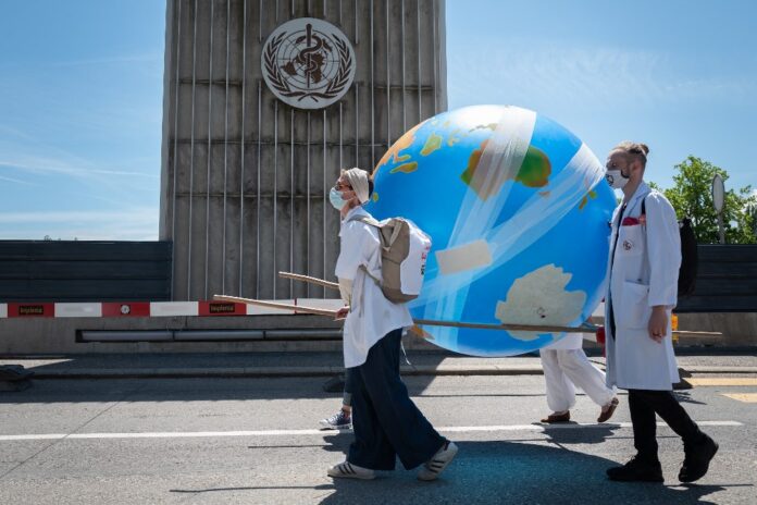 SWITZERLAND-HEALTH-VIRUS-DEMO-WHO