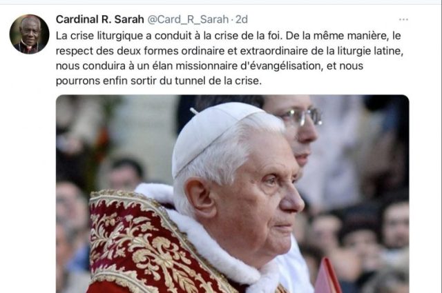 Kardinal Sarah o papi Benediktu i važnosti Summorum Pontificuma