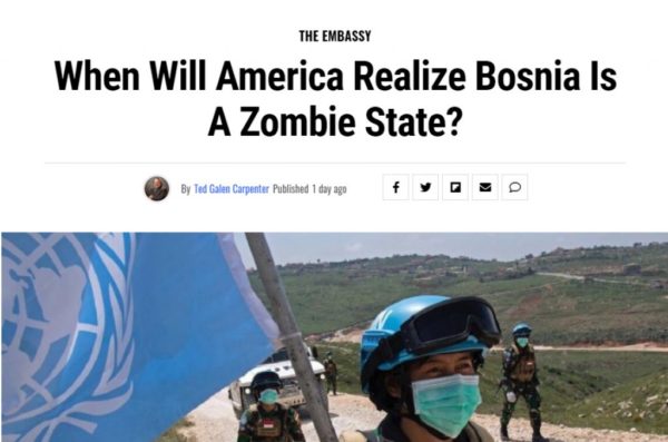 CARPENTER: BiH je politički i ekonomski zombi i nikakav zapadni napor ne može je vratiti u život