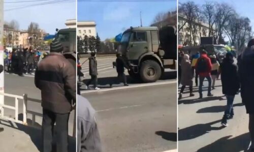 VIDEO: Građani Hersona blokirali put ruskim snagama: Pogledajte kako su potjerali agresorske kamione