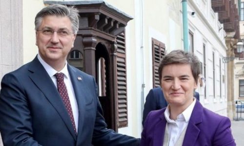 ZAGREB/Srpska premijerka Brnabić stigla na skupštinu SNV-a susrela se s premijerom Plenkovićem