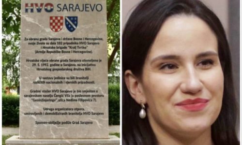 Gradonačelnica Karić uvrijedila dragovoljce HVO-a, ‘Pejićev spomenik’ je spomenik lažnoj multietničnosti glavnog grada
