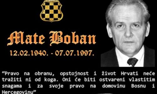 GRUDE / Obilježena 26. godišnjica smrti Mate Bobana, prvog i jedinog predsjednika HR Herceg Bosne